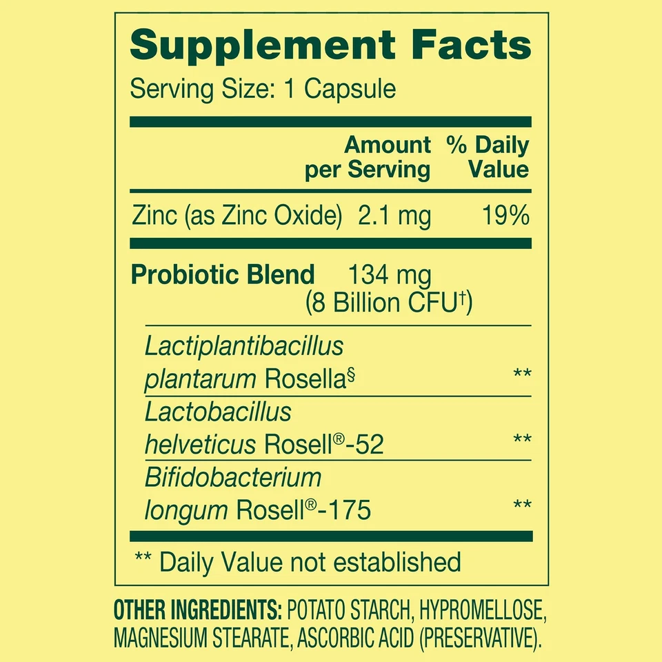 Spring Valley 5-in-1 Women's Probiotic with Zinc Vegetable Capsules, 30 Count - Image 2 of 4