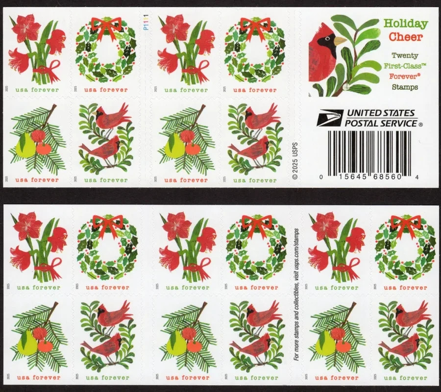 USPS 2026 Holiday Cheer Forever Stamps -MNH- 5 sheets of 20 (100pcs stamps)