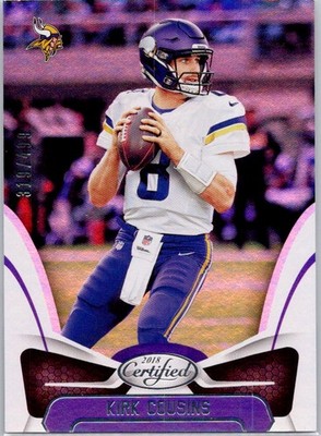 2018 Panini Certified Mirror Silver #95 Kirk Cousins #/499 Minnesota Vikings