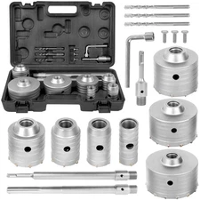 17PCS Concrete Hole Saw Kit with 2 Drill Bits, SDS Plus & Max Shank, Masonry ...