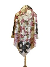 S50#Christian Dior Silk Scarf Floral Roses & ...