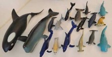 Vintage 1990s 17 Marine Life Sea Ocean Animal Figures Sea Plastic Toys Fish