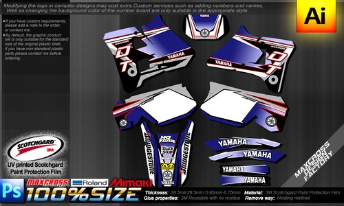 YAMAHA DT125R DT200R 1988 - 1992 MAXCROSS GRAPHICS KIT DECAL FULL Sticker STD1 - Picture 2 of 2