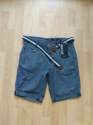 Indicode Jeans Herren Shorts blau Größe M mit Gürtel