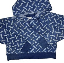 Tommy Hilfiger Jeans Hoodie Sweatshirt Pullover All Over Print Retro Women XS