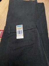 Dockers Womens Grey Khaki Metro Pants Flat Front Size 16 Short Nouveau Fit NEW