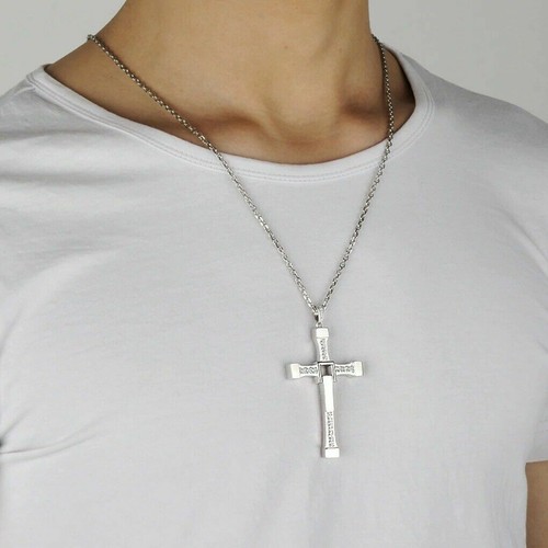 large CRYSTAL JESUS ITALY CROSS pendant 