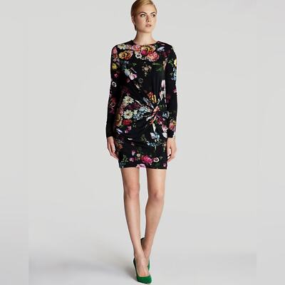 Ted Baker Izzie Oil Painting Dress in floral pattern, Crewneck, long sleeves 0