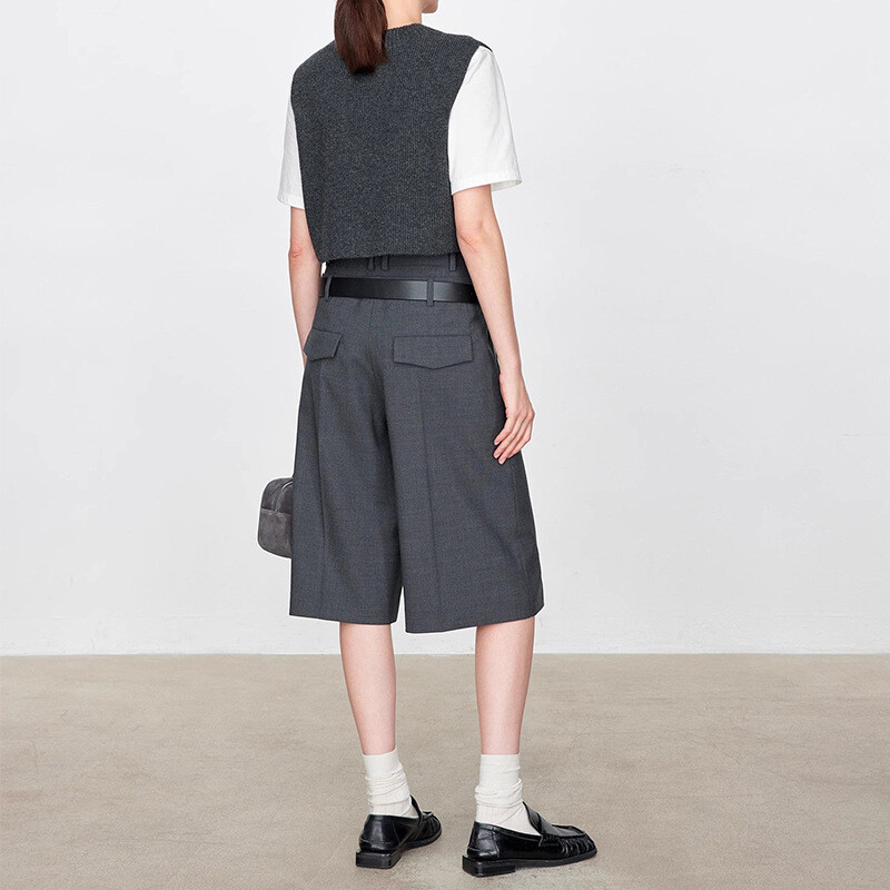FILA Pantaloncini donna THE ROW primavera nuovi lana vita alta dritti casual gamba larga