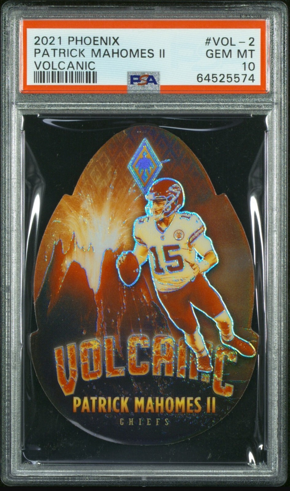 2021 Phoenix Football Patrick Mahomes Volcanic SSP PSA 10 Case Hit. Pop 6