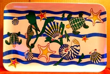 Taipro~Melamine Ocean Sea Life Theme Rectangular Serving Platter Tray