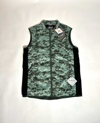 Lyle & Scott Men's Gilet Golf Zip Up Jacket Green Camo Padded Vest Lightweight