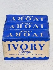 Vintage Wrapped Ivory Soap Large Bars 1940's by Procter & Gamble Co. (3 Total)