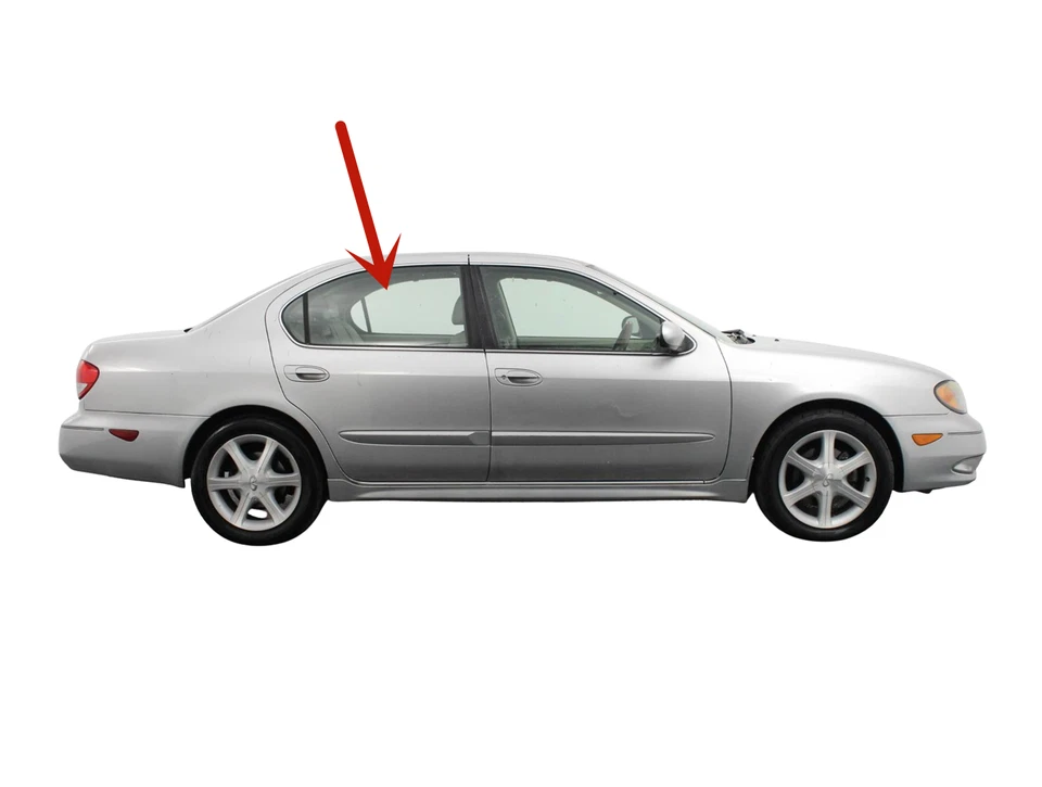 Vidrio de ventana de puerta trasera lateral derecha para pasajero Nissan Máxima / Infiniti I30 I35 Foto 2 de 3