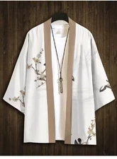 RANMARU KIMONO Men's Summer Short-sleeved Printed Shirt Fashion National Trend