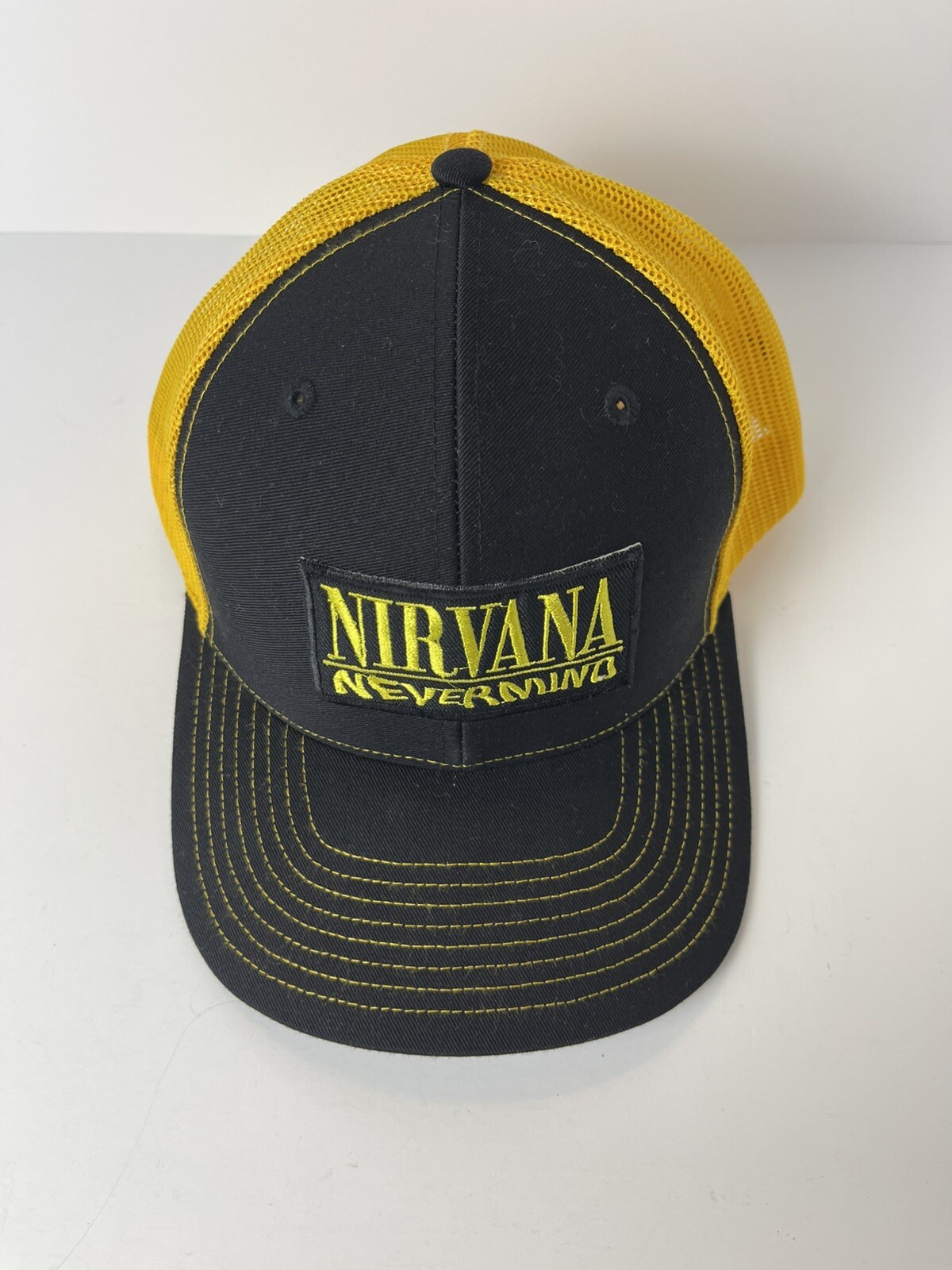 Nirvana Nevermind Hat Cap Embroidered Yellow Logo… - image 2