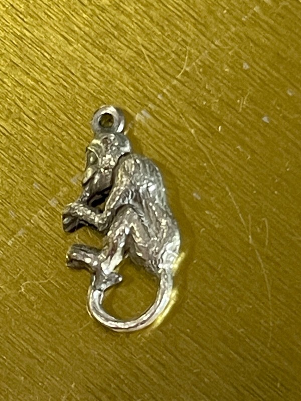 Vintage Cracker Jack Monkey Gumball prize Toy Bracelet Charm Jewelry Old