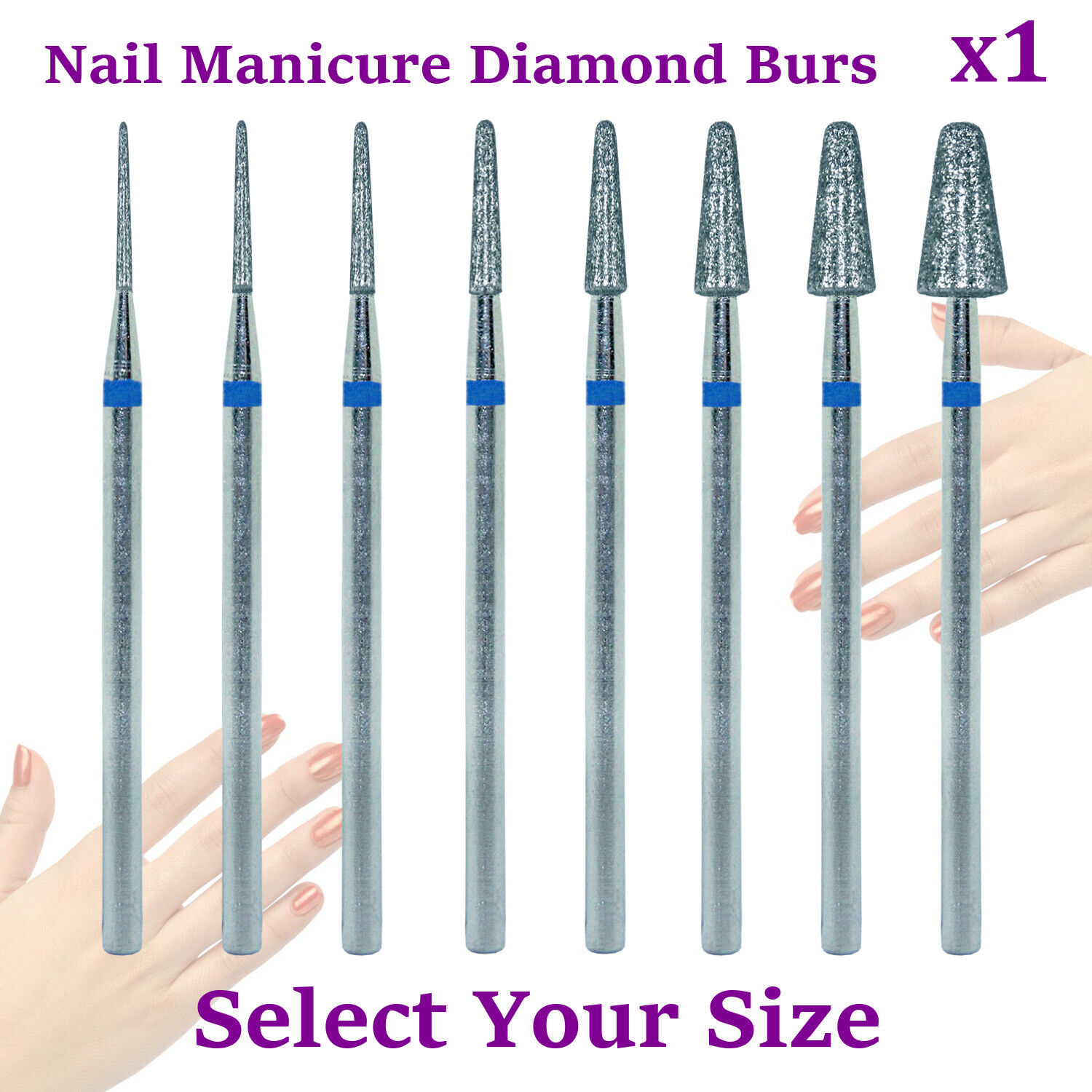 1x Free shipping on posting reviews A surprise price is realized Diamond Nail Manicure Pedicure Rounded Taper Cuticle B Remove