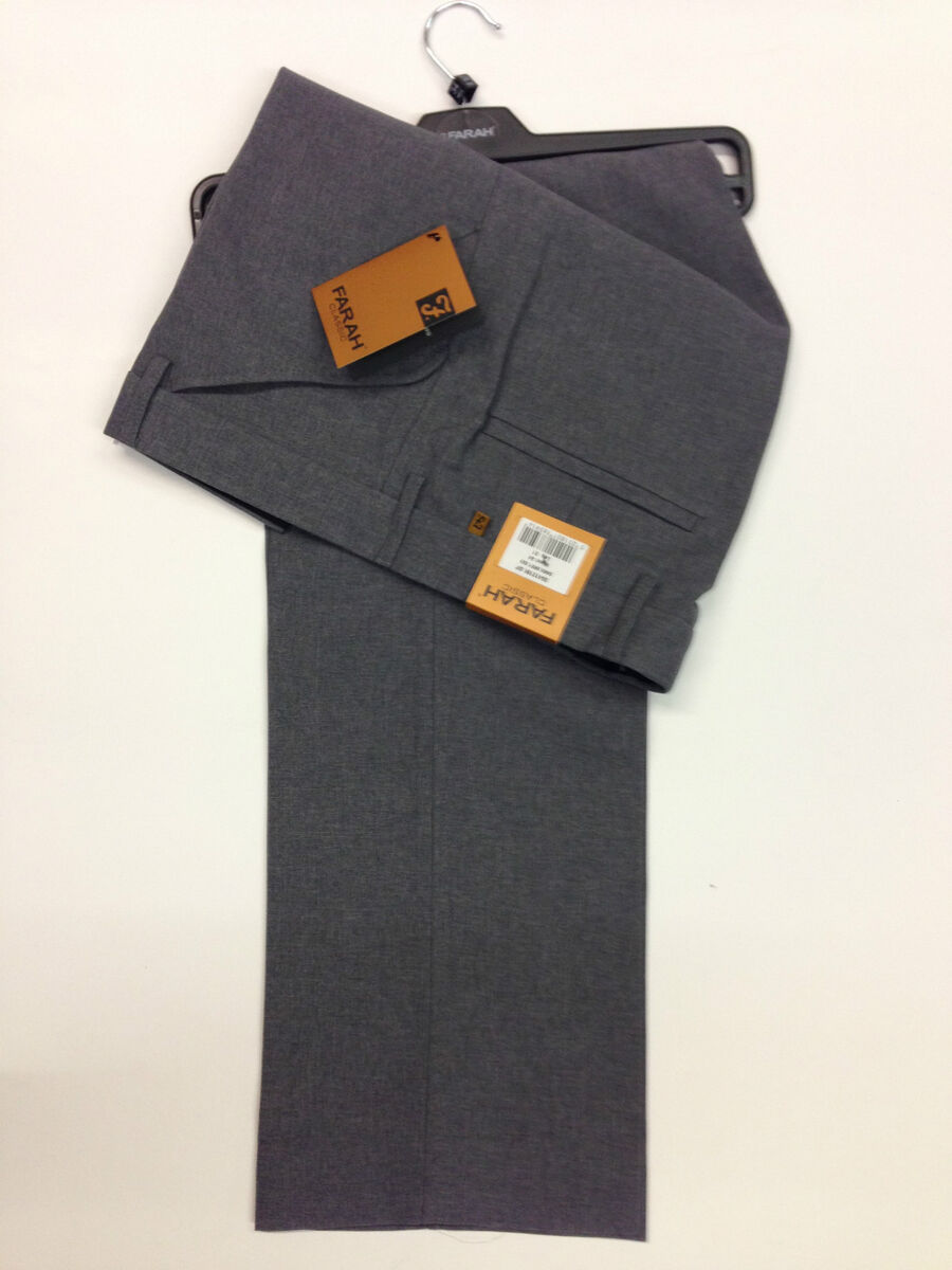Men's Farah Trousers Navy /Black/Grey/ Oak Mrl Original Men's Farah Trousers Navy /Black/Grey/ Oak Mrl Original
