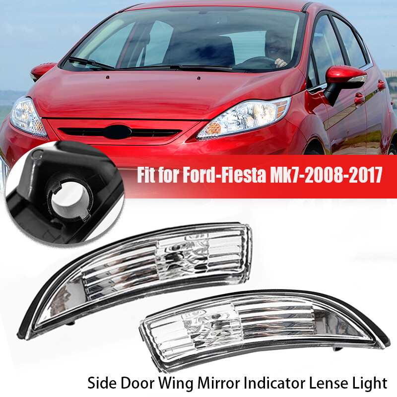 Clear 2x Rearview Mirror Indicator Light Lens Cover for Ford Fiesta 2008-2017 Models
