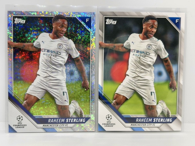 2021-22 Topps UEFA Champions League Raheem Sterling Sparkle Foil & Base Lot #192