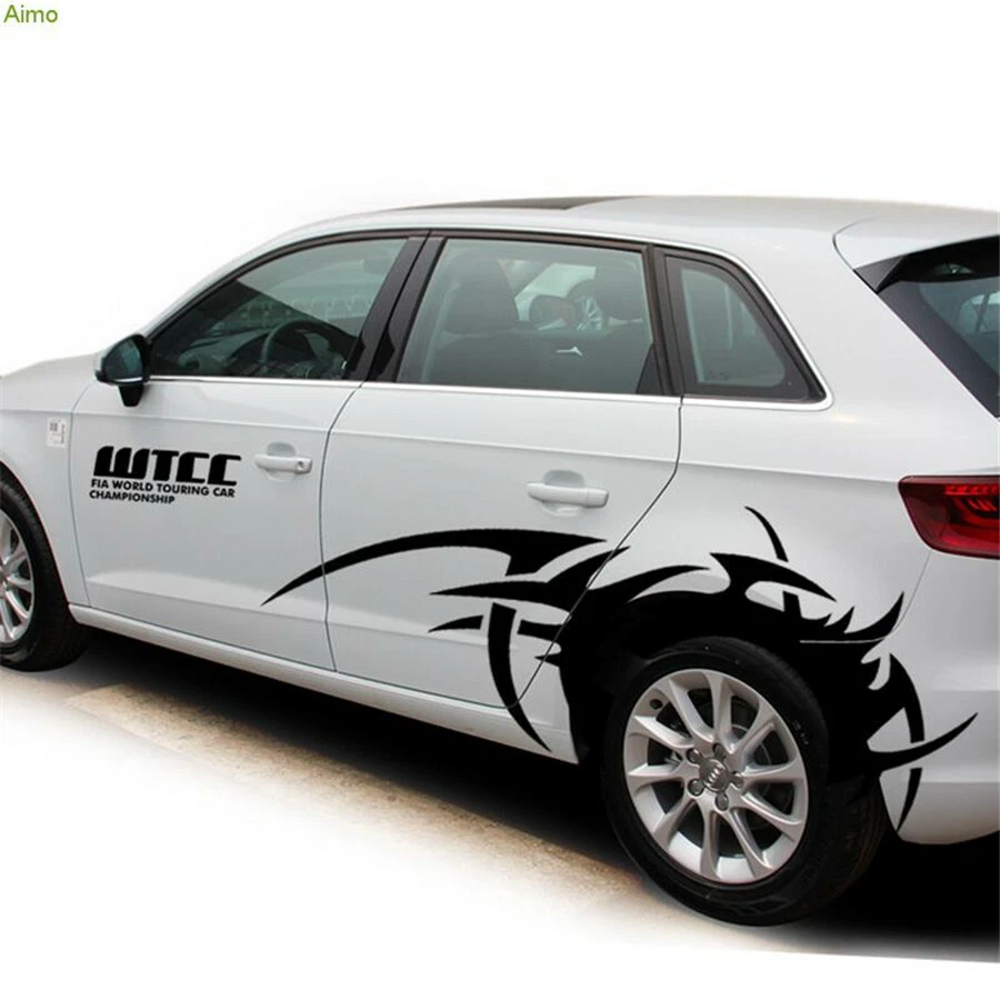 Carrocería lateral de coche hágalo usted mismo pegatinas de vinilo rueda ceja llama calcomanías elegantes impermeables Foto 3 de 4