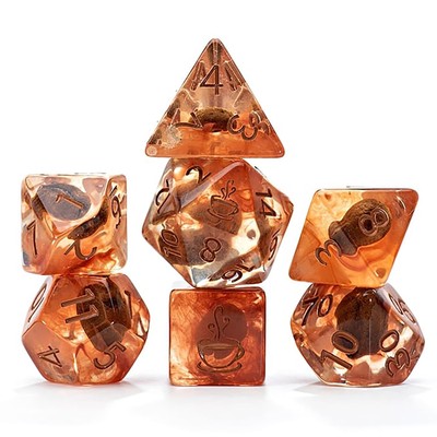 Gate Keeper Games and Dice: Inclusion Dice: Coffee Dice - 7pc RPG Set, Real C...