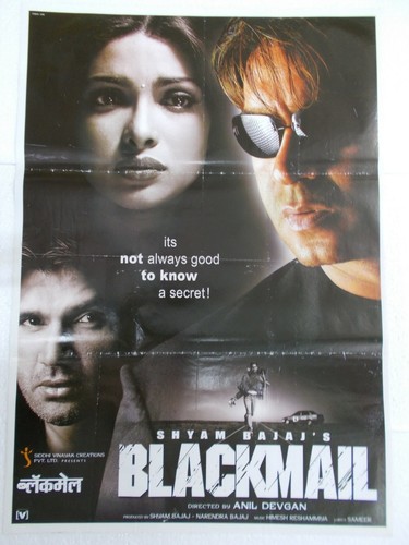 Blackmail 2005 Ajay DeVGan Sunil Sheety Priyanka Rare POSTer Bollywood
