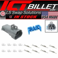 Oxygen Sensor (O2) Grey Trapezoid Male Wire Connector Component Kit