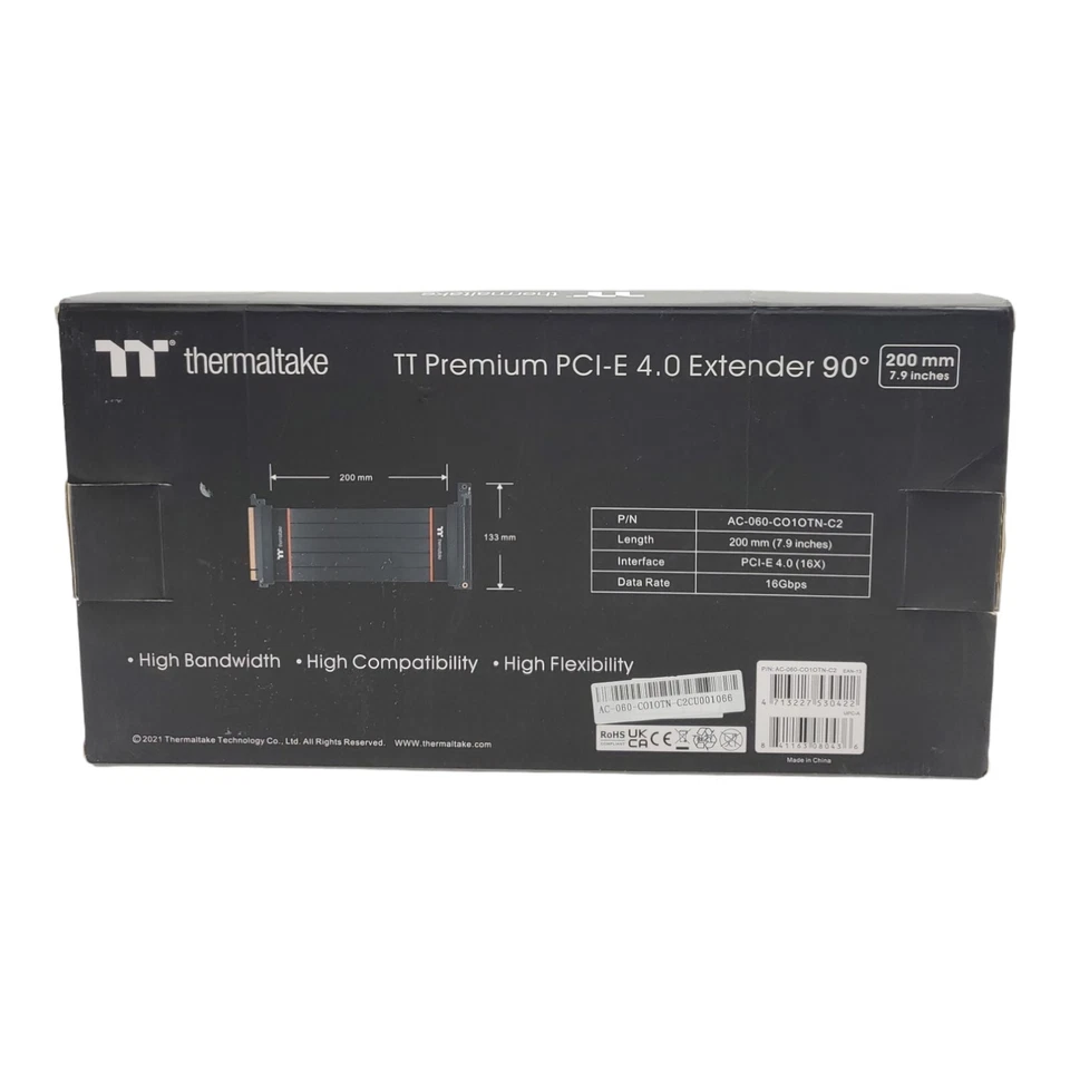 Thermaltake AC-060-CO1OTN-C2 TT Premium PCI-E 4.0 Extender 200mm w/ 90 Deg Adapt - Image 2 of 4