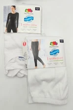 New Fruit of the Loom Waffle Pant & Crew Top Set EverSoft Women's Size XS 0-2