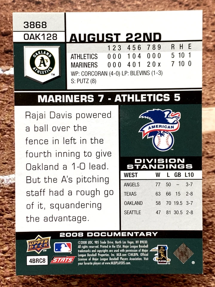 2008 Upper Deck Documentary Frank Thomas #3868 - Image 2 of 2