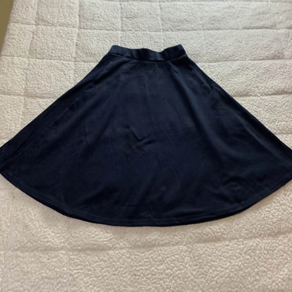 Falda azul elástica informal de cintura alta Foto 3 de 4