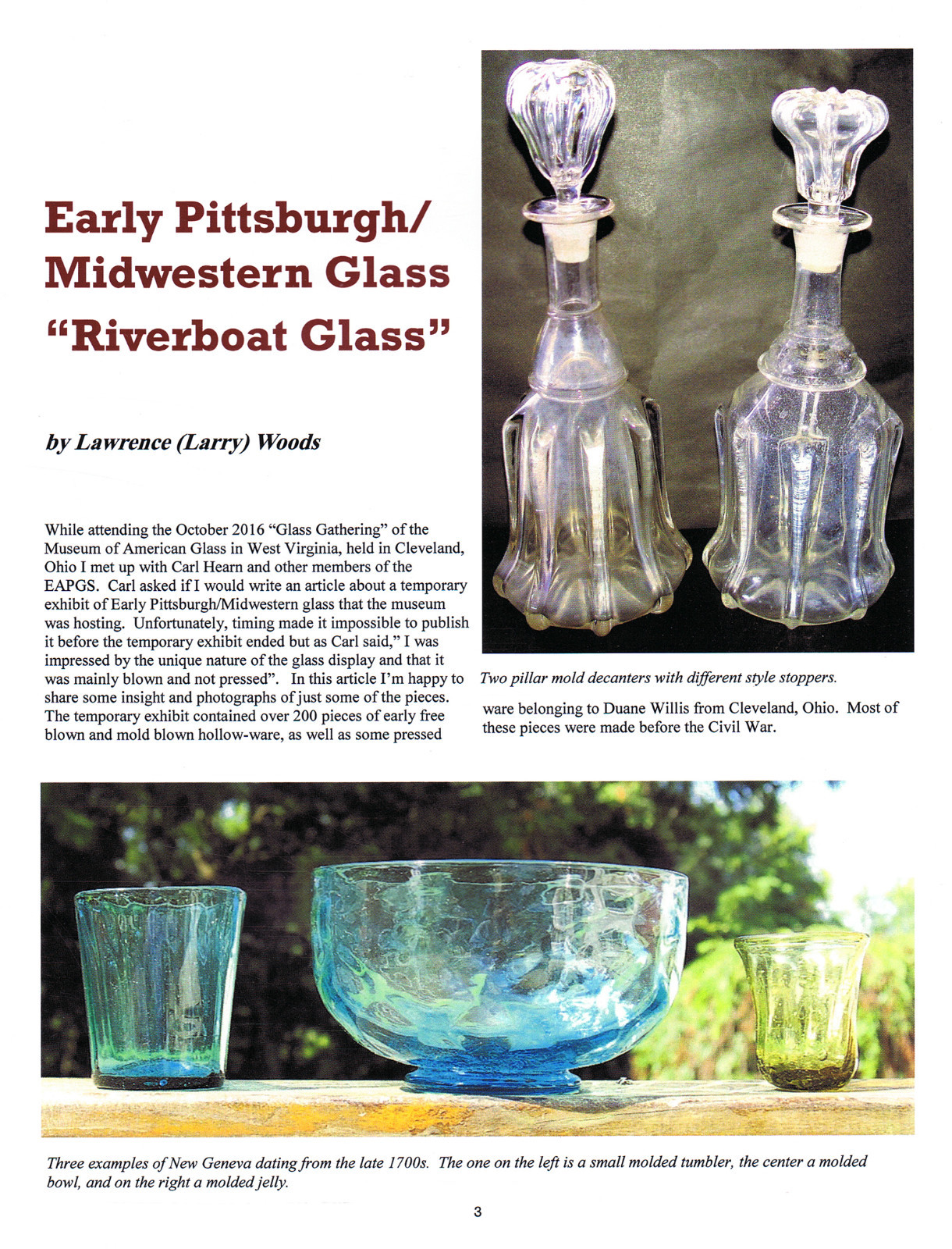 Early American Pattern Glass Society NewsJournal 241 Pittsburg