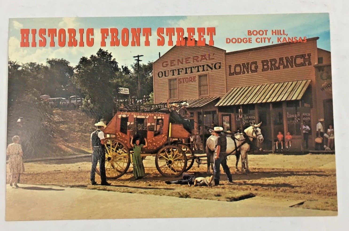 Vintage Postcard Historic Front Street Boot Hill Dodge City Kansas ...