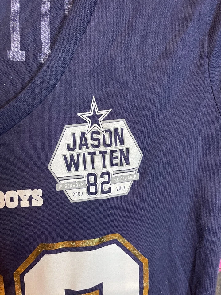 Camisa Manga Corta Dallas Cowboys Su Estilo NFL Jason Witten Talla Adulto Pequeña Foto 3 de 4