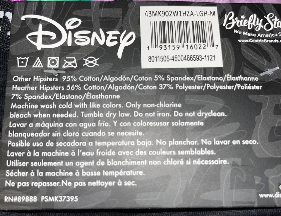 Pack de 3 ropa interior DISNEY MINNIE MOUSE hipsters rosa, negro y gris nuevo con etiquetas talla M Foto 4 de 4