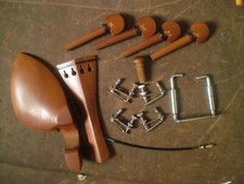 1 Set Jujube Violin Parts 4/4 with Fine Tuners Chin Rest Screw Tail Gut