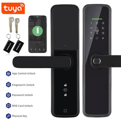 Smart Fingerabdruck Türschloss Passwort Tuya APP Bluetooth Türöffner Schloss DE