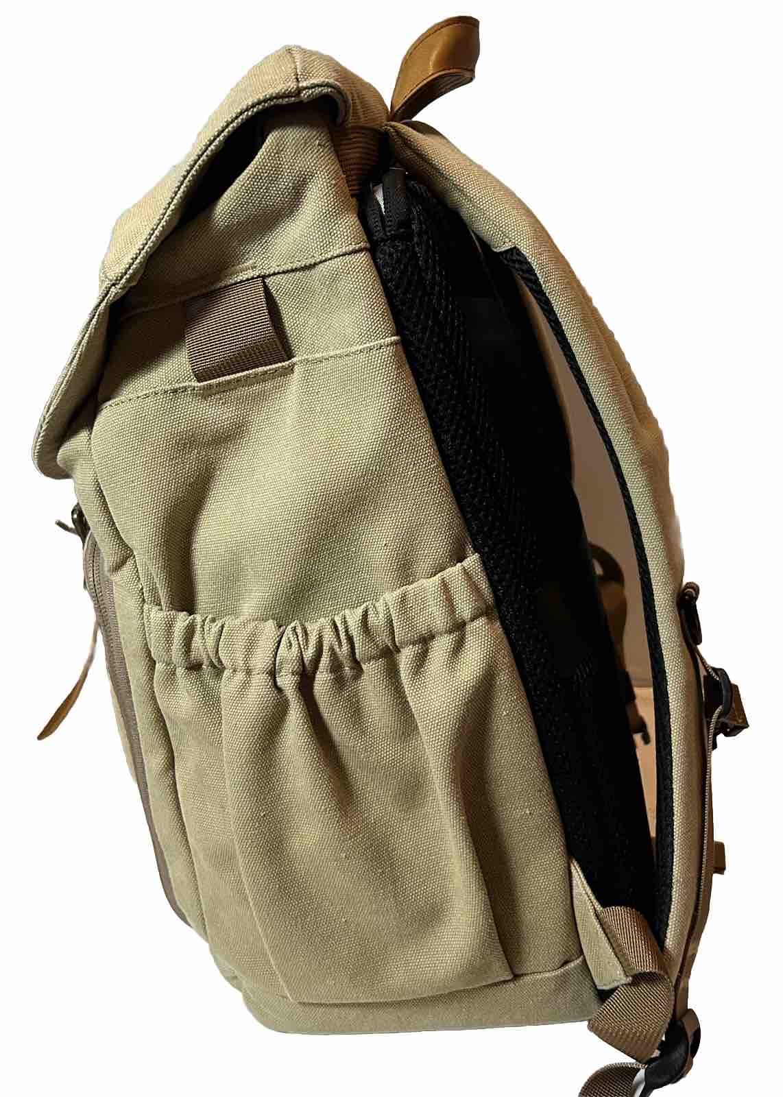 BAGSMART ANNISTON CAMERA BACKPACK TAN CANVAS MULTI POCKETS eBay