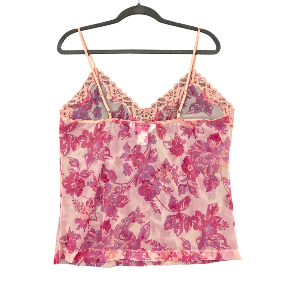 Camisola Gilligan & O'Malley Rosa Púrpura Floral Encaje Correas de Espagueti 3XL Foto 2 de 4