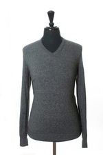 Hugo Boss Grey Slim Fit Italian Yarn Dene V-Neck Sweater 18439