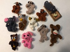 Mini Amigurumi Crochet Animals Toy Figures for Doll House with Mouse Trap