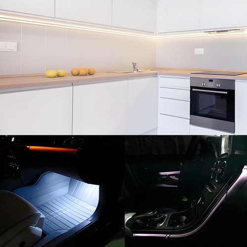 12V Interior 2835 LED Light Strip White Light Switch Enclosed Cargo Trailer RV - Bild 7 von 15