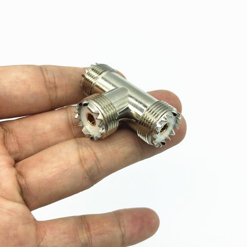 50 Ohm Impedance 3 Way "T" Type Metal RF Coaxial Adapter Portable Converter D - Zdjęcie 7 z 11