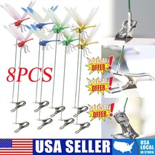 8 PCS Fake Dragonfly Clips,3D Outdoor Dragon Fly Decor Clip on Dragonfly for BTL