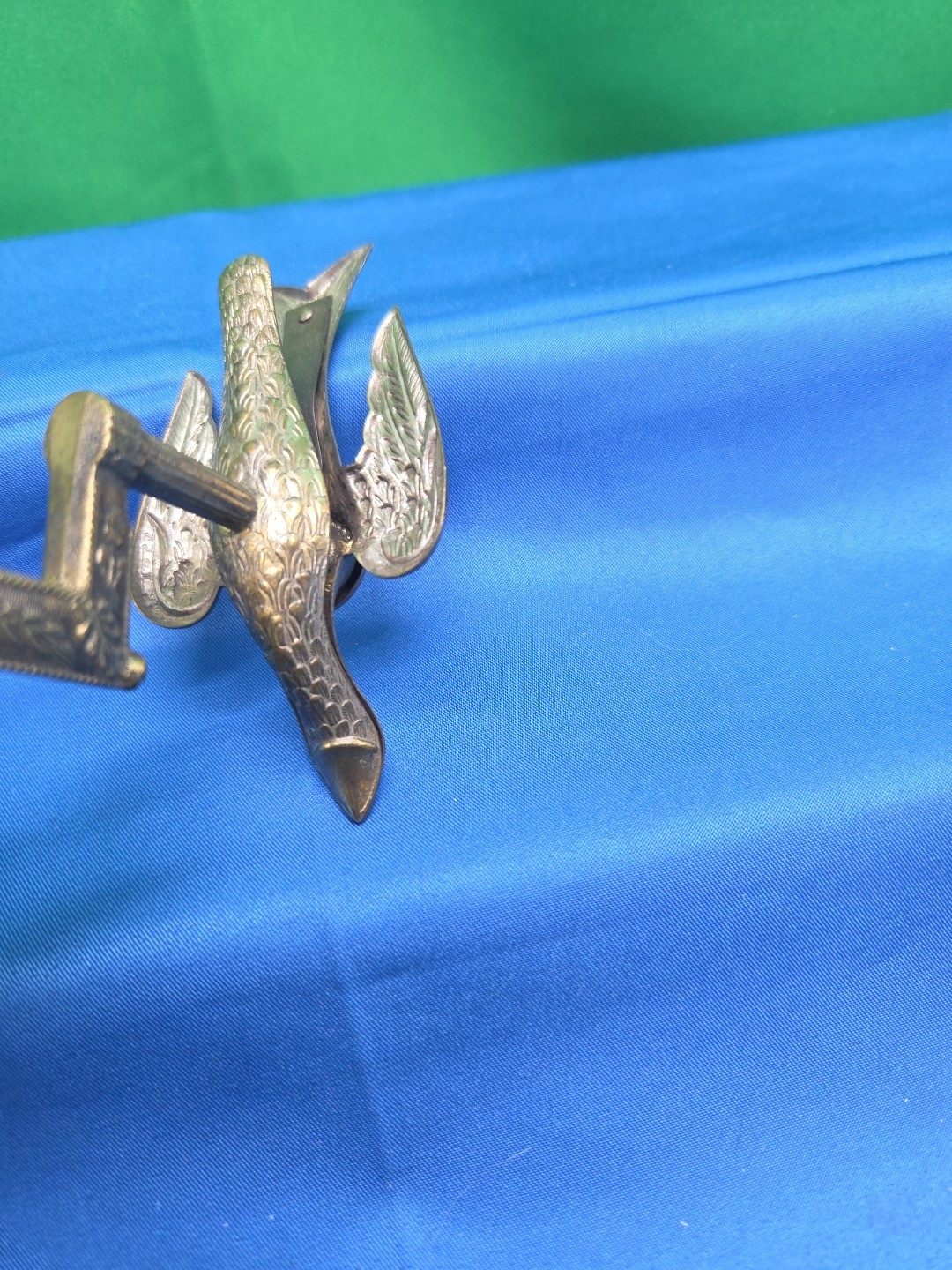 Antique Embossed Metal Sewing Bird Clamp Victorian Custom Ornate  Decorative TS