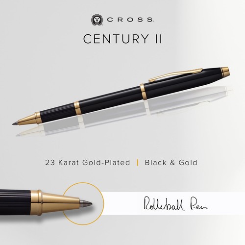 Penna a sfera Cross Century II nero oro design distintivo confezione regalo - Foto 3 di 9