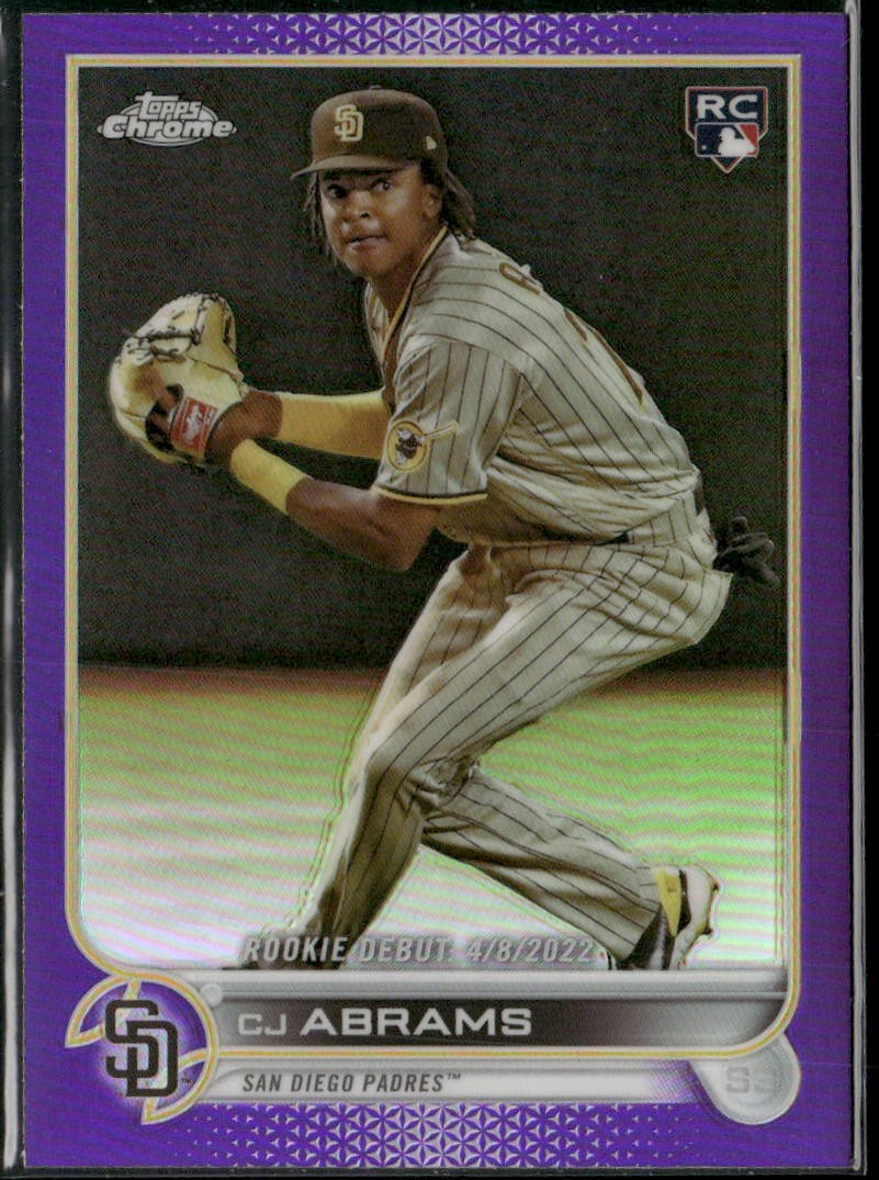 2022 Topps Chrome Update #USC102 CJ Abrams Purple Refractor RC Rookie Card
