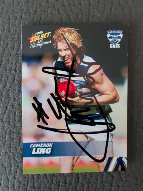 AFL Select Champions 2008 Cameron Ling Hand Signed Geelong Cats Card